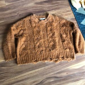 Lush Eyelash Cableknit Sweater